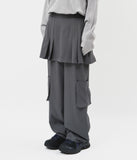 (W) Tog Pleats Cargo Skirt Pants