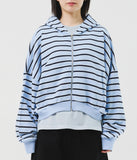 (W) Mush Striped Zip Hoodie
