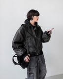 Akaza cropped leather jacket