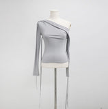 Pre Off-Shoulder Strap T-Shirt