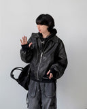 Akaza cropped leather jacket