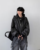 Akaza cropped leather jacket