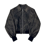 Akaza cropped leather jacket