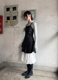 PLEATS BACK STRAP DRESS