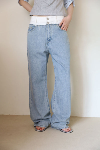 【COLOR iN ID】Double white layered denim COLOR iN ID(カラーインアイディー) - ダブルホワイトレイヤード