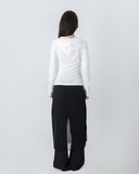 SHIRRING SNAP HOOD TEE
