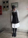 PLEATS BACK STRAP DRESS