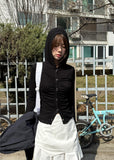 SHIRRING SNAP HOOD TEE
