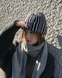 STRIPE PATTERN BEANIE