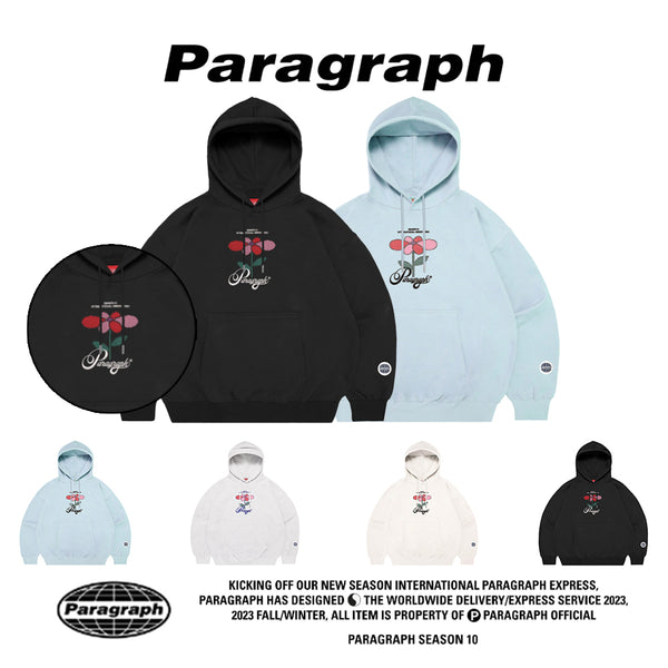 【Paragraph】23FW★ no.70 FLOWER CROSS STITCH HOODIE Paragraph(パラグラフ) - no.70フラワークロスステッチフーディ