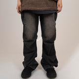 Flit flare black denim