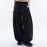 Aegis pin-tuck nylon balloon wide pants