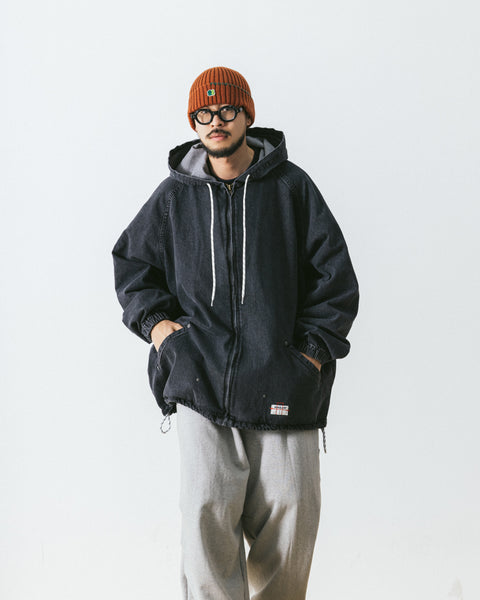 ANGLAN (アングラン) - [AG] Stone Denim Puckering Hoodie Jacket