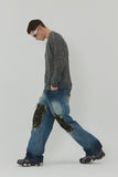23SS ISLAND SQUARE PATCH DENIM PANTS