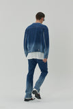 23SS NON COLLAR STRIPE DENIM JACKET