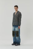 23SS ISLAND SQUARE PATCH DENIM PANTS