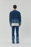 23SS NON COLLAR STRIPE DENIM JACKET