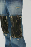 23SS ISLAND SQUARE PATCH DENIM PANTS