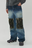 23SS ISLAND SQUARE PATCH DENIM PANTS