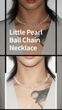 8mm Little Pearl Ball Chain Necklace