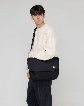 Drawing Flower Smile Embroidery Cross Messenger Bag