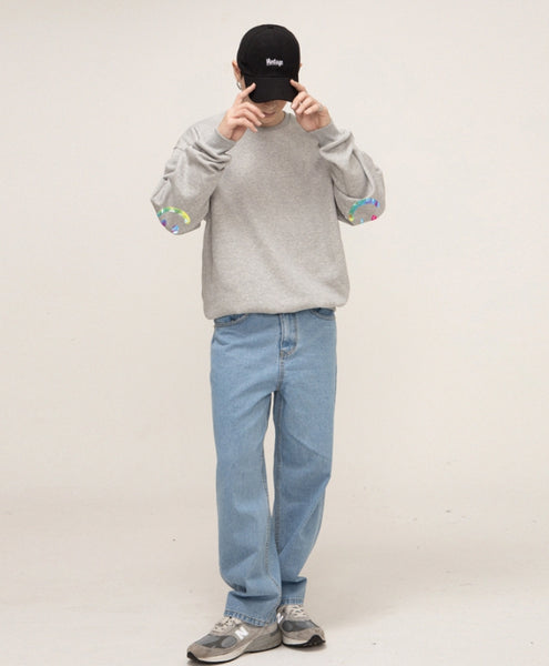 [GRAVER]★ELBOW TIE DYE DRAWING SMILE SWEATSHIRT MUSINSA | GRAVER [UNISEX] ELBOW TIE-DYE DRAWING SMILE WHITE