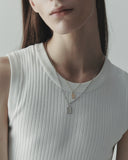 Name Silver tag M initial pendant