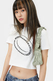 3D Lettering graphic crop t-shirt