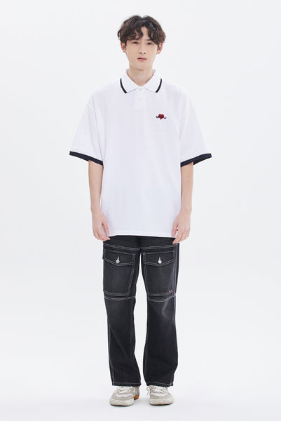 【ROMANTIC CROWN】22SS★ HEART LOGO PIQUE SHIRT ROMANTIC CROWN (ロマンティック クラウン) - HEART LOGO PIQUE