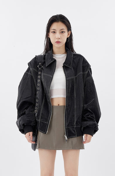 送料無料 百貨店 Viper - Raucohouse(ラウコハウス) leather jacket zip-up 2-way ジャケット・アウター