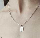 Name Silver tag M initial pendant