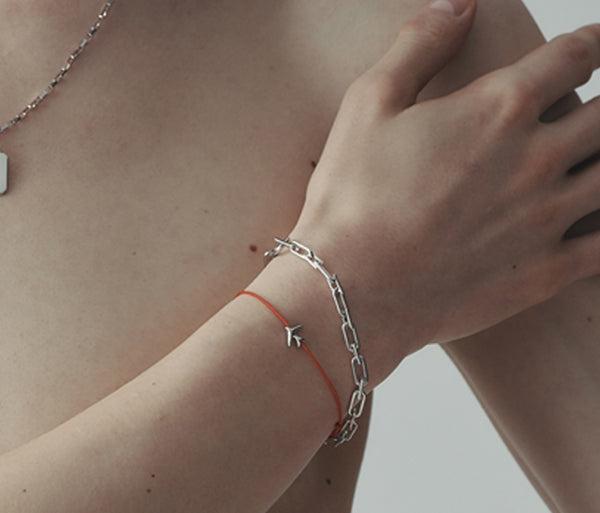 HYÈRES LOR NOAILLES シルバーリンクチェーンブレスレット HYÈRES LOR (イエールロール ) - Noailles silver link chain bracelet