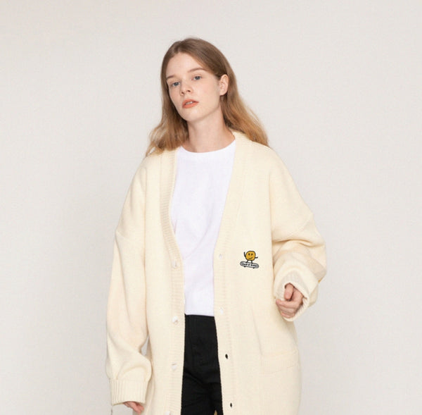 [GRAVER]★DOT BOARD EMBROIDERY KNIT CARDIGAN GRAVER(グレーバー) - Dot Board Embroidery Knit Cardigan