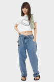 3D Lettering graphic crop t-shirt