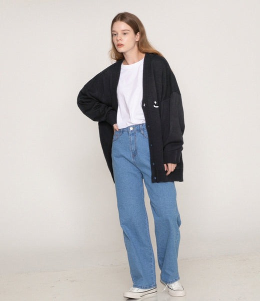 GRAVER(グレーバー) - Small Drawing Smile Knit Cardigan – einz.jp
