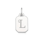 Name Silver tag M initial pendant