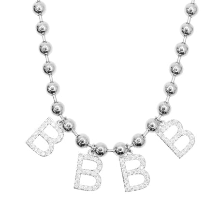 【BLACKPURPLE】4p ball-chain BBBB necklace BLACKPURPLE (ブラックパープル) - 4p ball-chain BBBB necklace