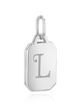 Name Silver tag M initial pendant