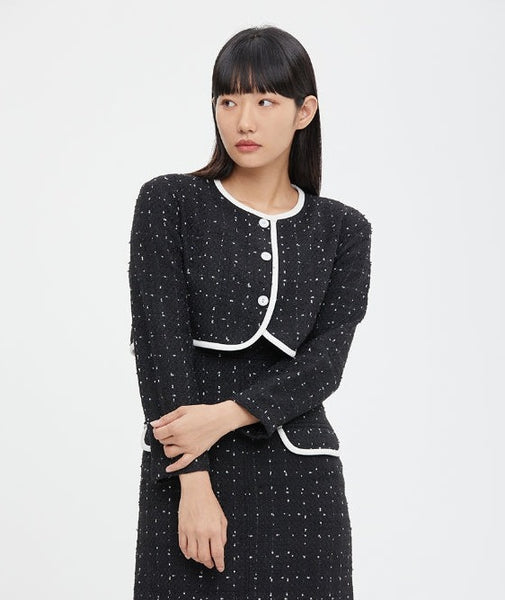 【ROMANTIC CROWN】送料・関税込★PURE TWEED CROPPED JACKET ROMANTIC CROWN (ロマンティック クラウン) - PURE TWEED