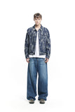 CRACK BRUSH WIDE DENIM PANTS