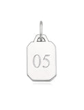 Name Silver tag M initial pendant