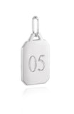 Name Silver tag M initial pendant