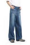 CRACK BRUSH WIDE DENIM PANTS