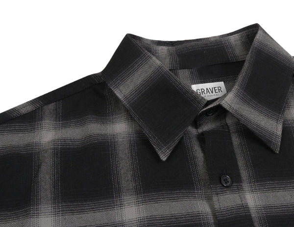 GRAVER(グレーバー) - Elbow Dot Smile Overfit Check Shirt