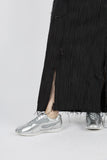 Slit fringe maxi skirt