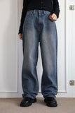 Black line wide denim