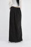 Slit fringe maxi skirt