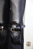 Black wide strap denim