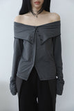 Straight button off shoulder
