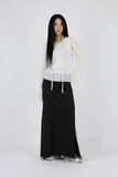 Slit fringe maxi skirt